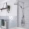 Milano Elizabeth - Chrome and Black Traditional Twin Exposed Thermostatic Shower with Grand Rigid Riser Rail (2 Outlet)