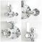Milano Elizabeth - Chrome and White Traditional Twin Exposed Thermostatic Shower with Grand Rigid Riser Rail (2 Outlet)