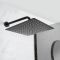 Milano Nero - Black Thermostatic Shower with Diverter, Square Shower Head and Hand Shower (2 Outlet)