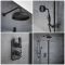 Milano Elizabeth - Black Traditional Thermostatic Shower with Diverter, Shower Head, Hand Shower and Riser Rail (2 Outlet)