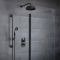 Milano Elizabeth - Black Traditional Thermostatic Shower with Diverter, Shower Head, Hand Shower and Riser Rail (2 Outlet)