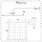 Milano Hunston - 200mm Square Shower Head with Wall Arm - Brushed Nickel