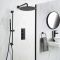 Milano Nero - Black Thermostatic Shower System - Choice of Outlets