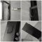 Milano Orton - Modern Exposed Shower Tower Panel with Shelf, Large Shower Head, Hand Shower and Body Jets - Black