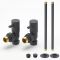 Milano - Modern Angled Radiator Valve and Pipe Set - Anthracite