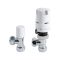 Milano - White Thermostatic Angled Radiator Valves (Pair)