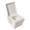 Milano Dalton - White Modern Wall Hung Toilet with Short Wall Frame - Choice of Flush Plate