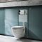 Milano Newby - White Modern Wall Hung Toilet with Tall Wall Frame - Choice of Flush Plate
