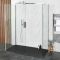 Milano Portland - Chrome 3 Sided Walk-In Shower Enclosure with Slate Tray - Choice of Size