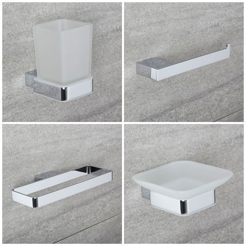 Milano Arvo - Modern 4 Piece Chrome Accessory Pack