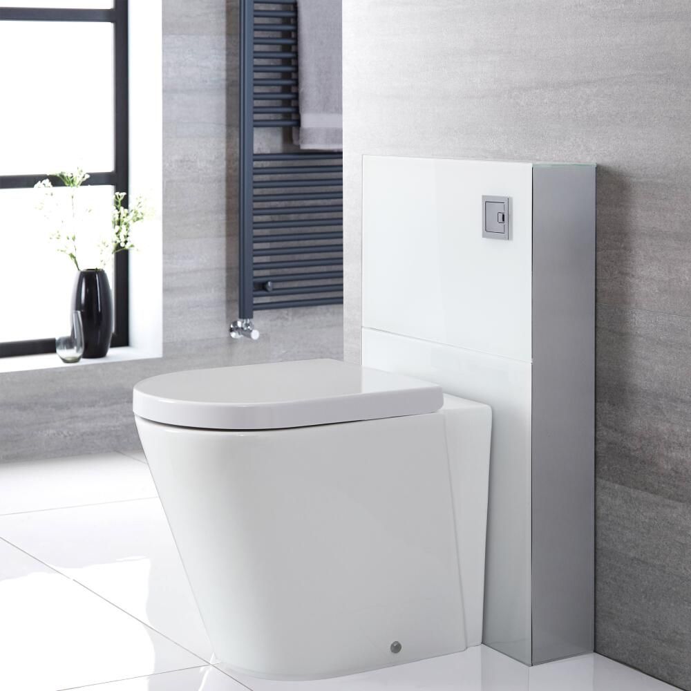 Milano Arca - White 500mm Compact WC Unit with Rivington Toilet