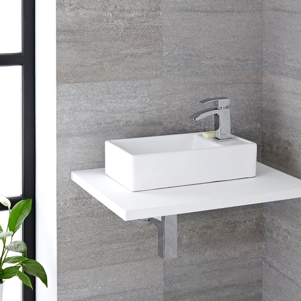 400x220mm Ceramic Wall Hung Counter Top Basin