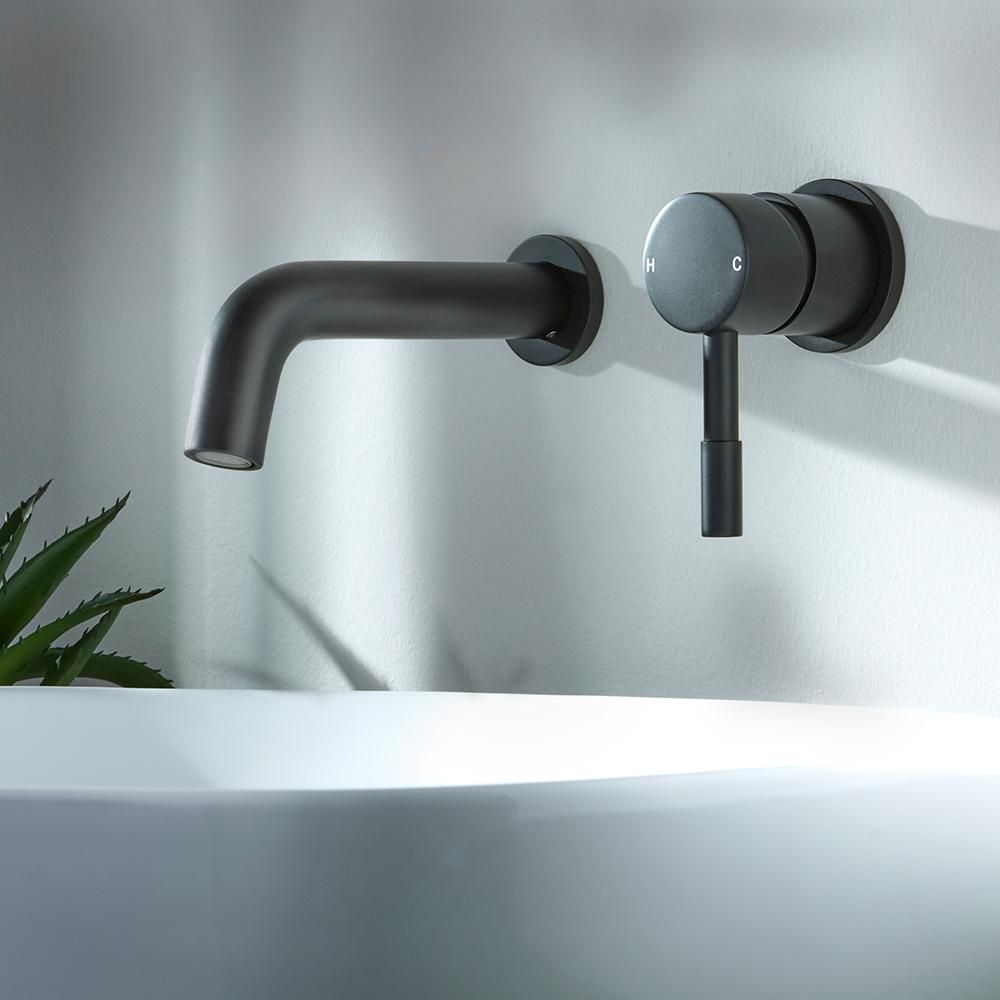 Milano Nero - Wall Mounted Basin Mixer Tap - Black
