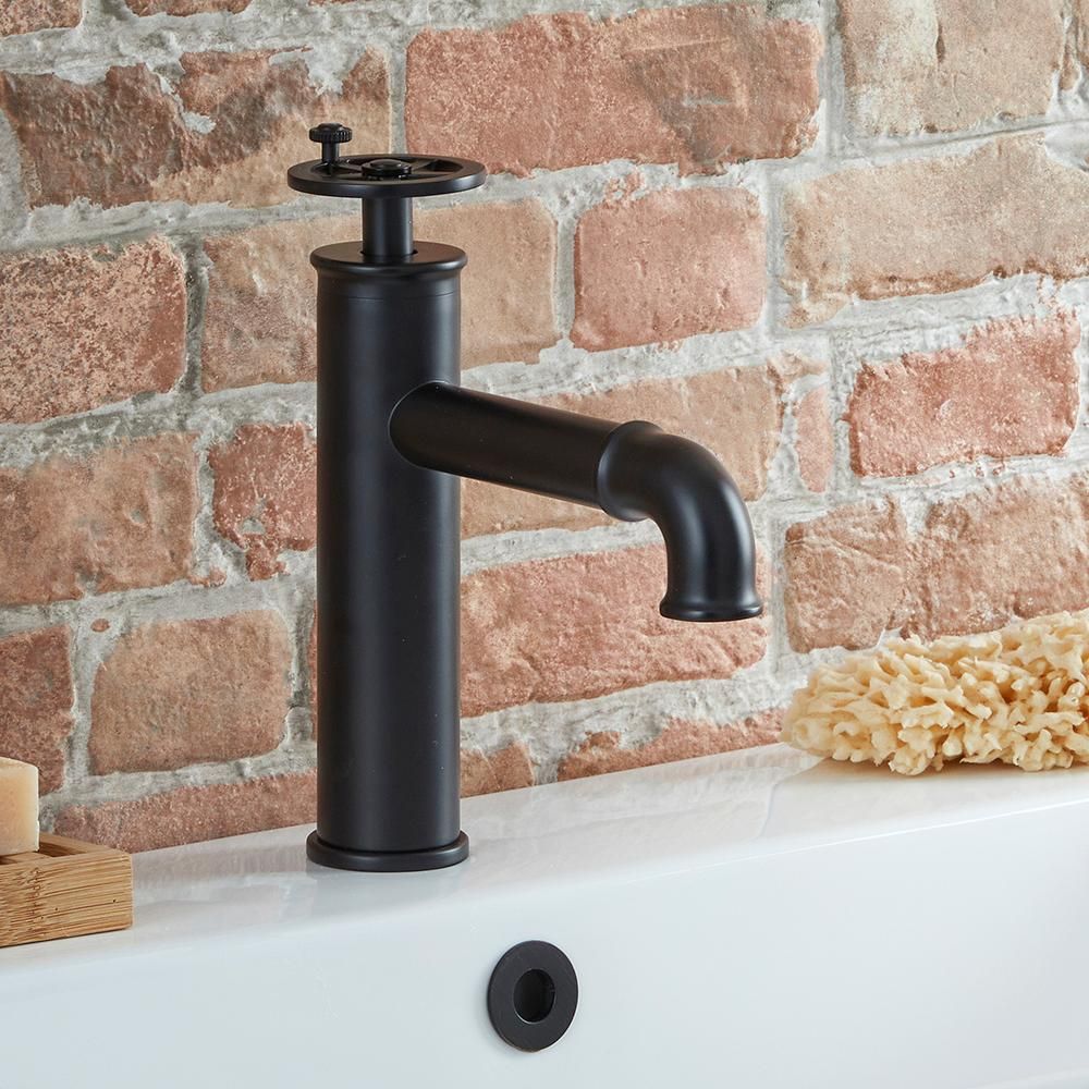 Milano Zandra - Industrial Style Mono Basin Mixer Tap - Black