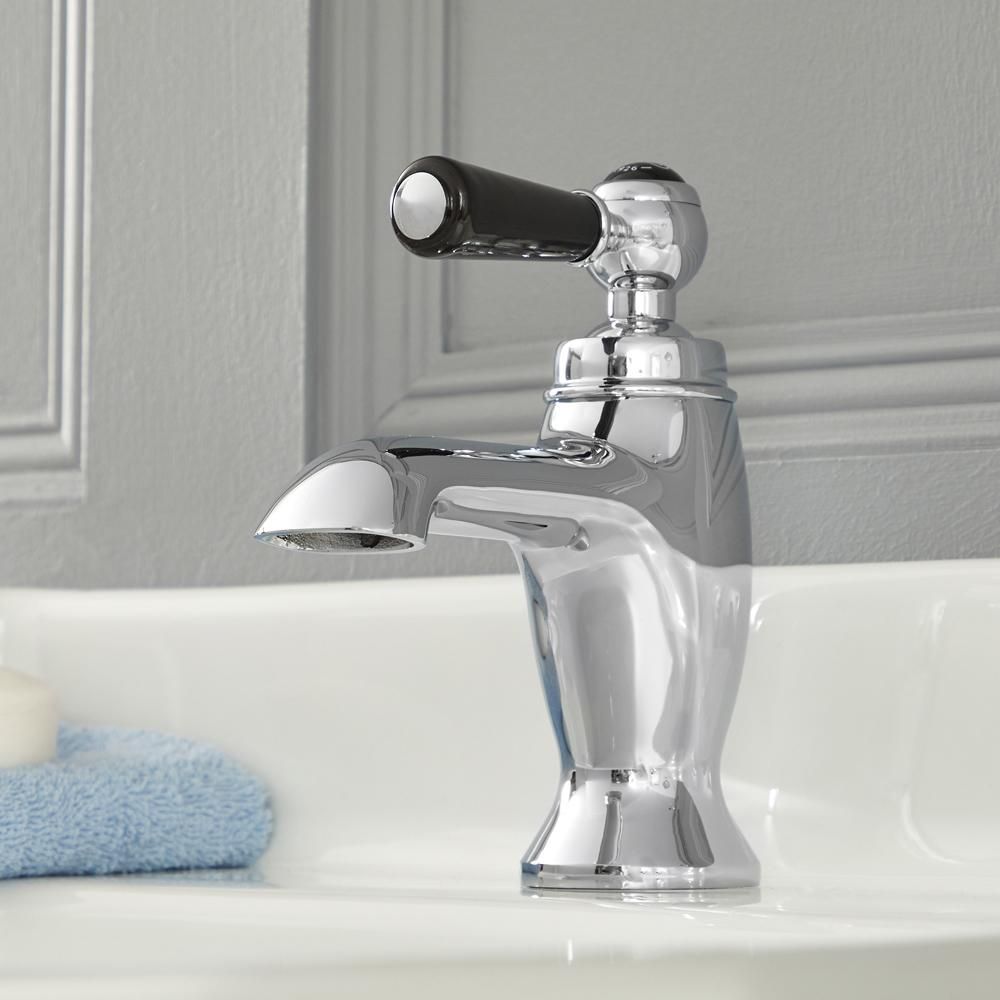 Milano Elizabeth - Traditional Single Lever Mono Basin Mixer Tap - Chrome and Black