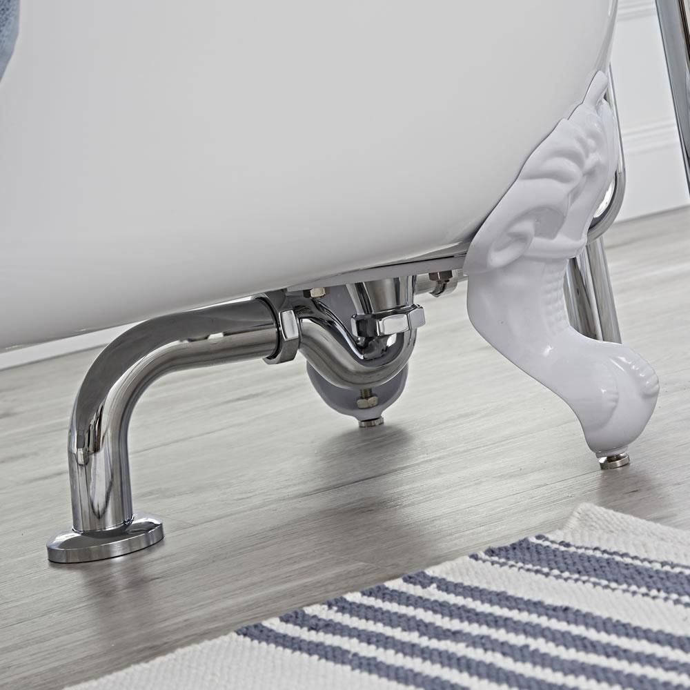 Milano Elizabeth - Traditional Shallow Seal Bath Trap and Outlet Pipe - Chrome