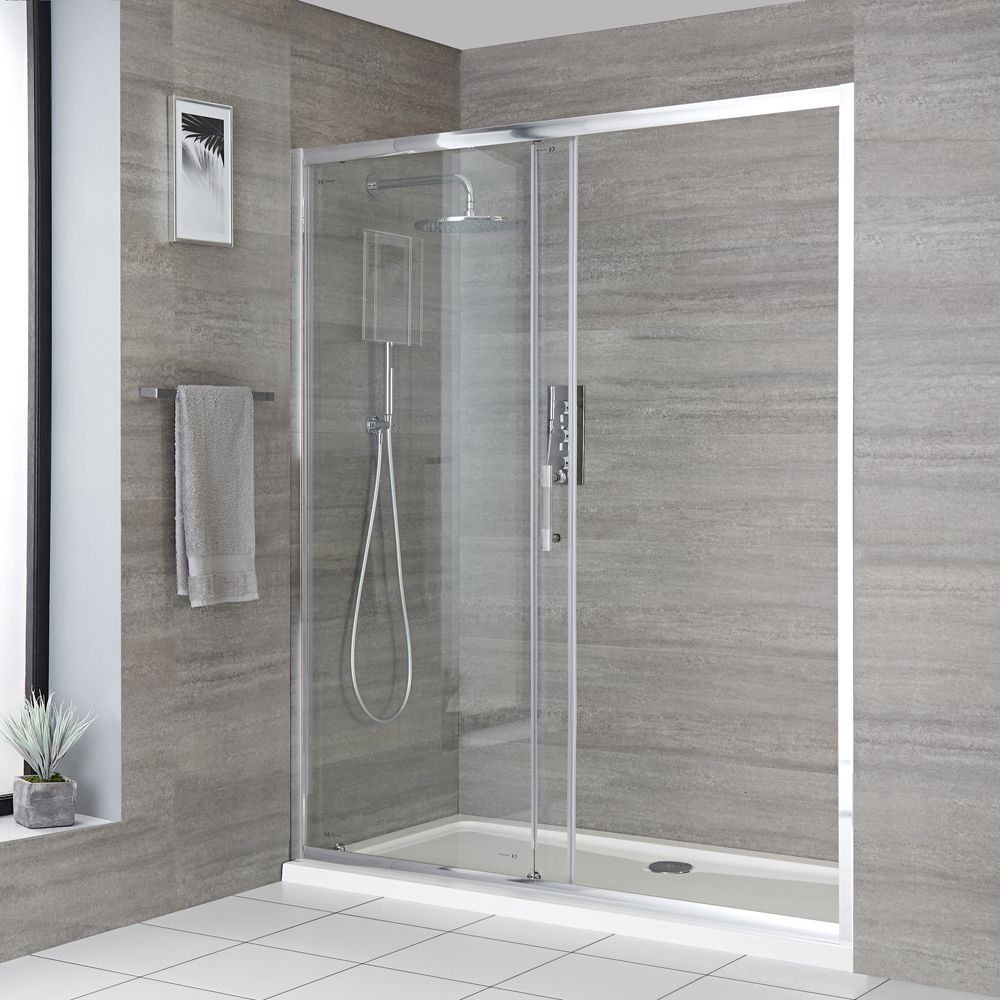 Milano Portland - Sliding Shower Door with Tray - Choice of Sizes