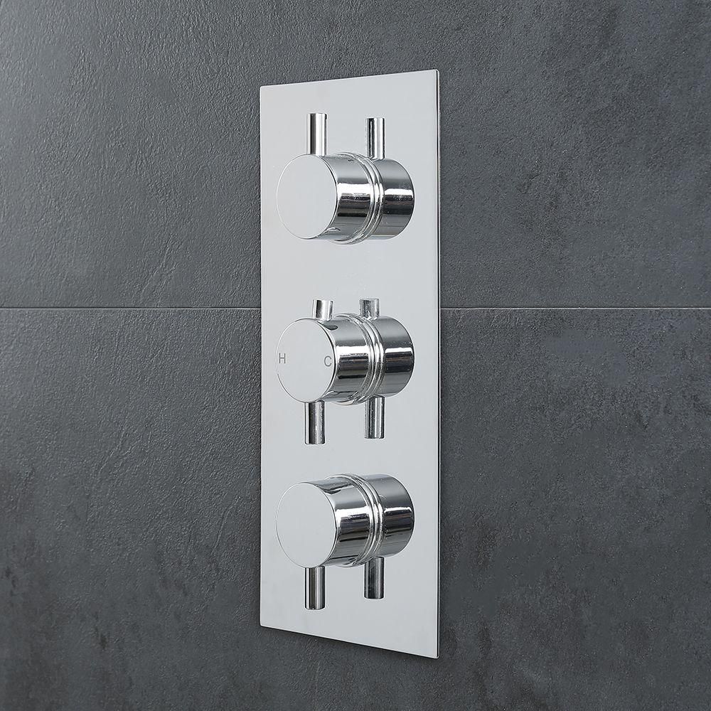 Milano Mirage - Round 3 Outlet Triple Diverter Thermostatic Shower Valve - Chrome