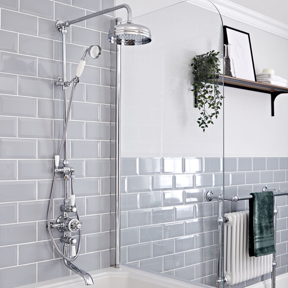Milano Elizabeth - Traditional Triple Exposed Thermostatic Shower Valve - Chrome and White
