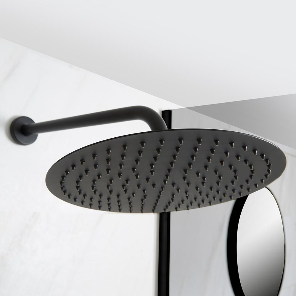 Milano Nero - 300mm Round Shower Head - Black
