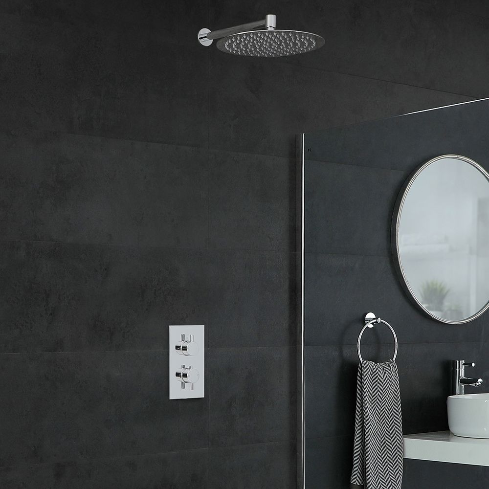 Milano Mirage - Chrome Thermostatic Shower with Wall Mounted Shower Head (1 Outlet)
