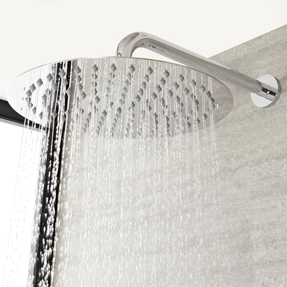 Milano Mirage - Round 300mm Shower Head and Wall Mounted Arm - Chrome