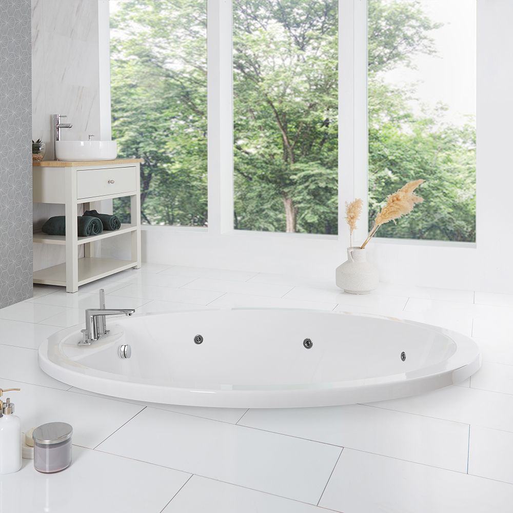 Milano Serene - Round Deep Inset Bath - 1800mm - Choice of Jets