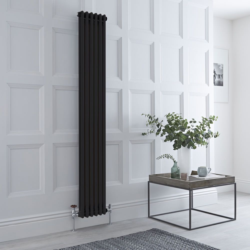 Milano Windsor - Vertical Traditional Column Radiator - 2 Column - Black
