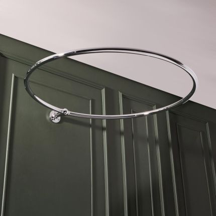 Milano Elizabeth - Traditional Round Wall Mounted Shower Curtain Ring - Chrome