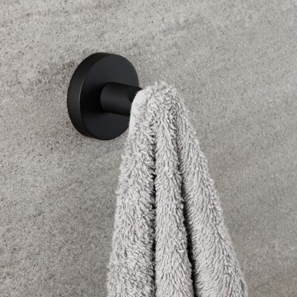 Milano Nero - Black Modern Wall Hung Robe Hook