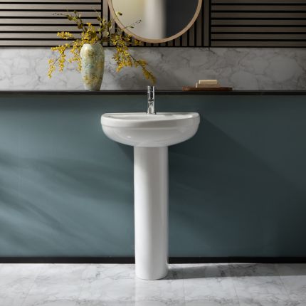 500mm Full Pedestal Basin - 1 Tap Hole