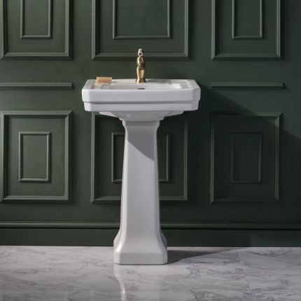 Milano Elizabeth - Traditional 545mm Basin with Full Pedestal (1 Tap Hole)
