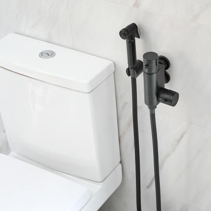 Milano Nero - Modern Thermostatic Douche Kit - Black