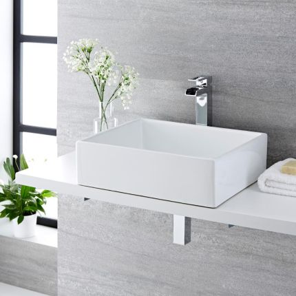 490X390mm Rectangular Ceramic Counter Top Basin