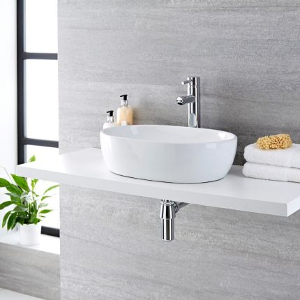 480X350mm Oval Ceramic Counter Top Basin