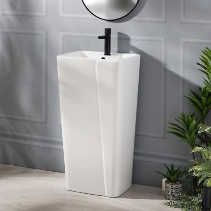 Milano Dalton - White Modern Freestanding Basin - (1 Tap Hole)
