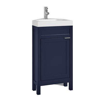Milano Aston - 450mm Traditional Cloakroom Corner Vanity Unit with Basin - Choice of Finish and Handles