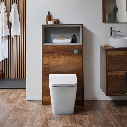 Milano Bexley - 600mm WC Unit with Longton Back to Wall Toilet - Choice of Finish and LED Light