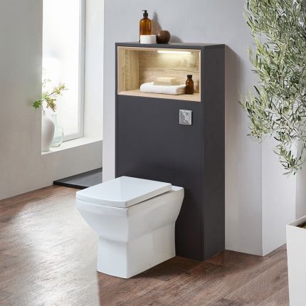 Milano Bexley - 600mm WC Unit with Dalton Back to Wall Toilet - Choice of Finish and LED Light