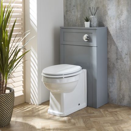 Milano Aston - Traditional 500mm WC Unit with Richmond Back to Wall Toilet - Choice of Finish and Seat