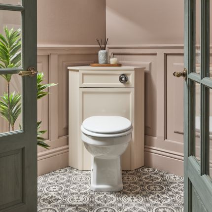 Milano Thornton - Traditional Corner WC Unit with Richmond Back to Wall Toilet - Choice of Finish and Seat