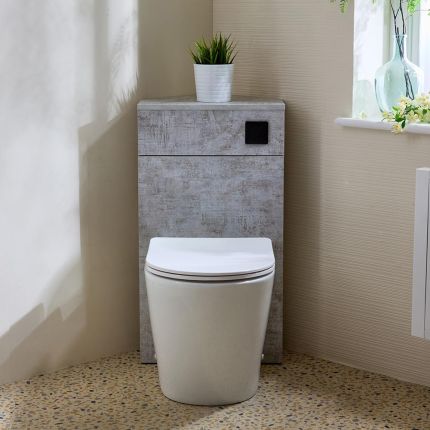 Milano Lurus - Modern Corner WC Unit with Colby Back to Wall Toilet - Choice of Finish