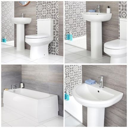 Milano Ballam - Modern Bathroom Suite with Straight Standard Bath