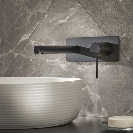 Milano Otto - Modern Wall Mounted Basin Mixer Tap - Choice of Finish
