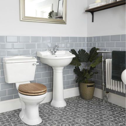 Milano Towneley - Traditional Bathroom Suite with Freestanding Bath, Close Coupled Toilet and Pedestal Basin