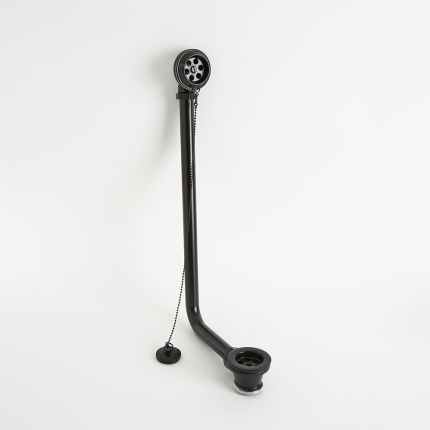 Milano Elizabeth - Traditional Exposed Bath Waste with Chain - Black