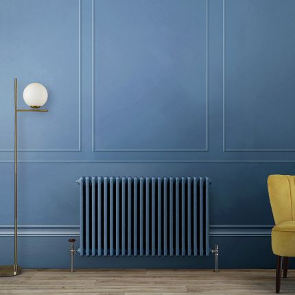 Milano Windsor - Traditional Horizontal Column Radiator - 3 Column - Blue Custom Colours