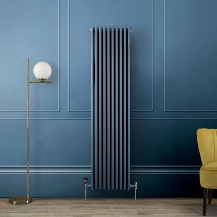 Milano Windsor - Vertical Traditional Column Radiator - 3 Column - Blue Custom Colours
