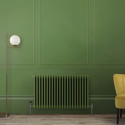 Milano Windsor - Traditional Horizontal Column Radiator - 3 Column - Green Custom Colours