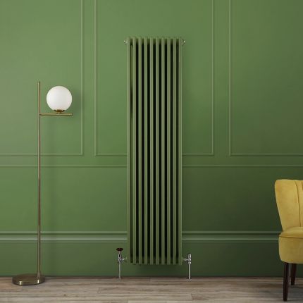Milano Windsor - Vertical Traditional Column Radiator - 3 Column - Green Custom Colours